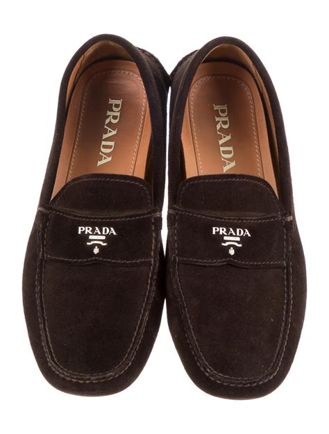 brown loafer square toe prada|Dark Brown Suede Loafers .